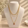 Triple Layer Gold-Tone Chain Necklace