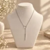 Circle & Bar Lariat Necklace