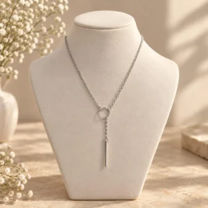 Circle & Bar Lariat Necklace
