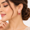 Blush Floral Earring Beauty Portrait Double Floral Drop Earrings