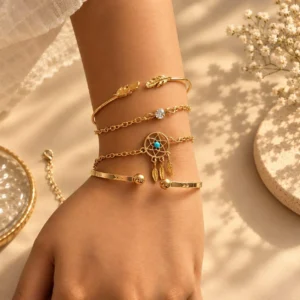Boho Dreamcatcher Stack Bracelet Set-2 IKIKATA Boho Dreamcatcher Stack Bracelet Set