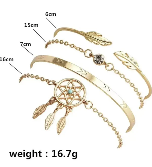 IKIKATA Boho Dreamcatcher Stack Bracelet Set