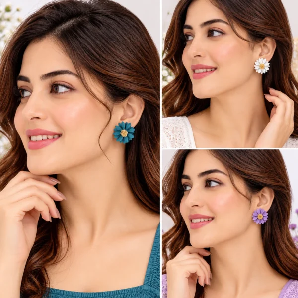 Daisy Earrings Beauty Showcase Petal Daisy Stud Earrings