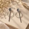 IKIKATA Geo Circle & Bar Drop Earrings