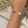 Marble Open cuff bangle set-2 IKIKATA Double-Sided Marble & Geo Bracelet Set