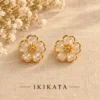 Moonlit Blossom Gold Stud Earring-1 IKIKATA Moonlit Blossom Gold Stud Earrings