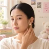 Moonlit Blossom Gold Stud Earring-2 IKIKATA Moonlit Blossom Gold Stud Earrings