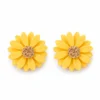 Yellow Floral Stud Earrings Pair Petal Daisy Stud Earrings
