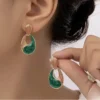 IKIKATA Malachite Yin Drop Earrings