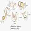 Gold-Tone Ear Cuff Set — 5 Pieces