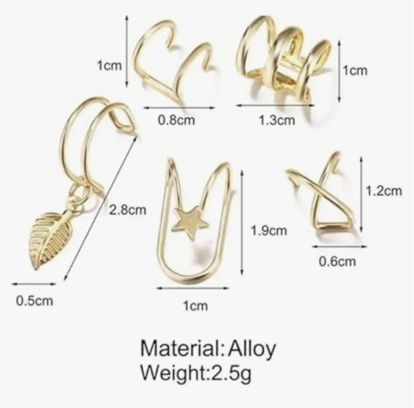 Gold-Tone Ear Cuff Set — 5 Pieces