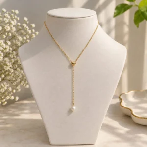 Pearl Drop Lariat Necklace