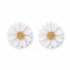 white Petal Daisy Stud Earrings